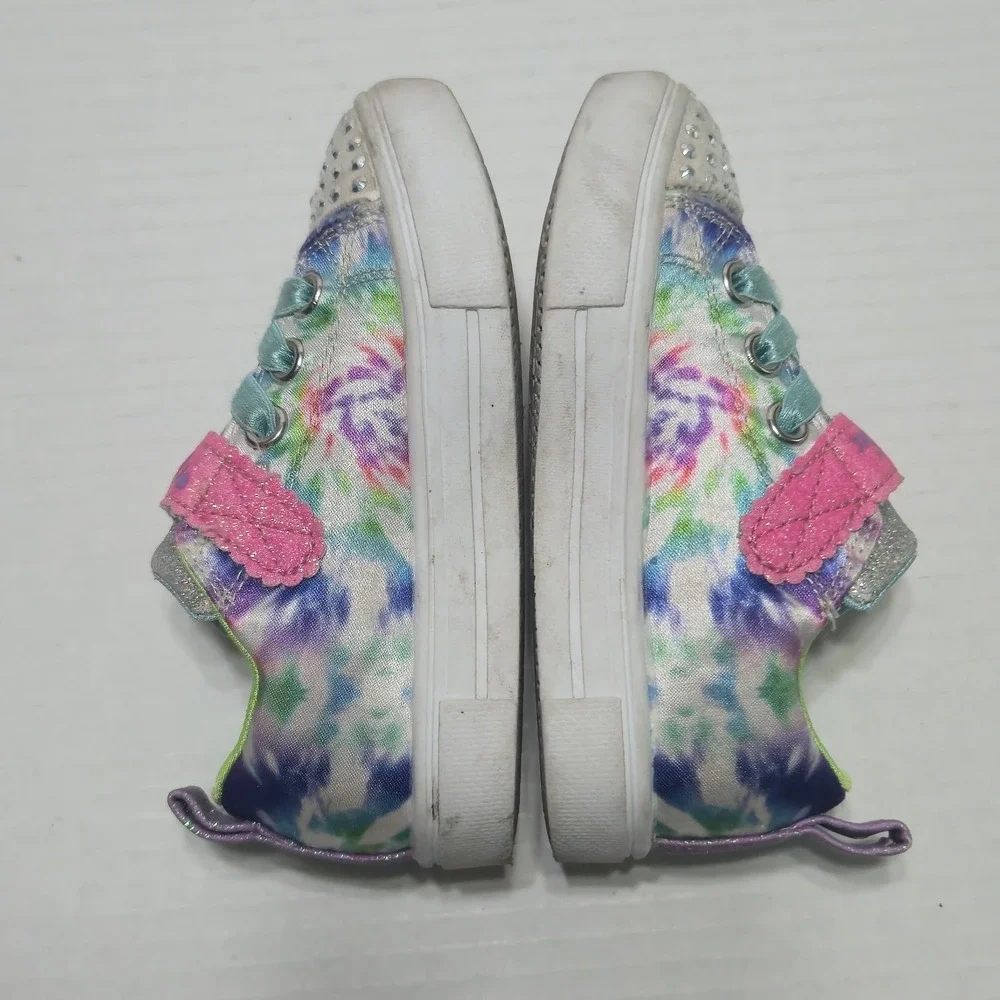 Twinkle Toes Light-Up Skechers Tie-Dye Shoes Strap Sneakers Girls‎ Sz 7 314841N